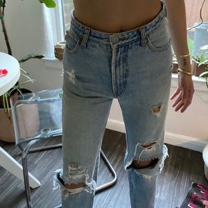 Vtg 90’s bongo distressed high waist jeans size 26